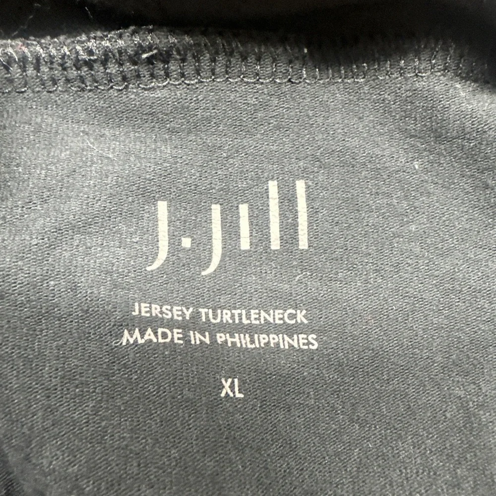 J. Jill Jersey Turtleneck Shirt Top Size XL Black Stretch Layering Minimalist - Picture 2 of 5